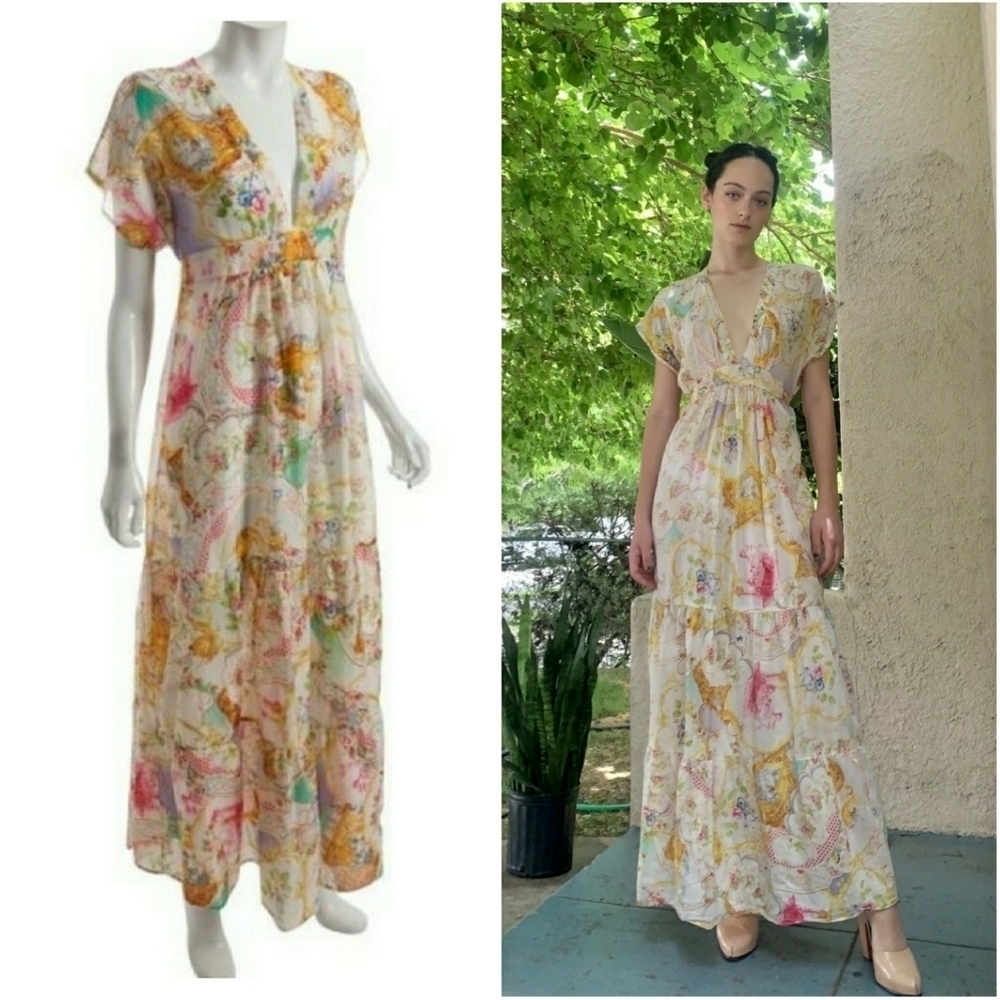 DAUGHTERS OF THE REVOLUTION // ltd ed plunge butterfly print maxi dress - Picture 2 of 16